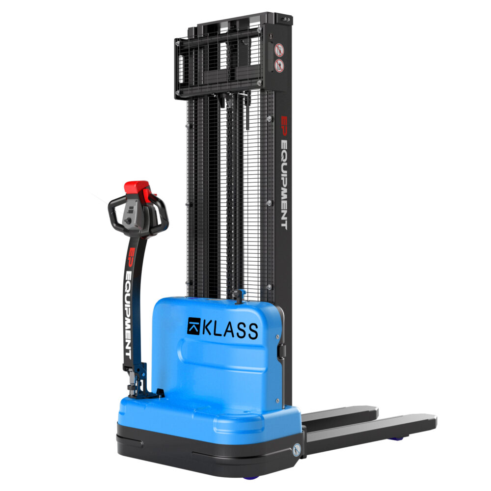 EST124, Transpalette électrique 1.200 kg, batterie AGM, hauteur de levage 2.500 mm
