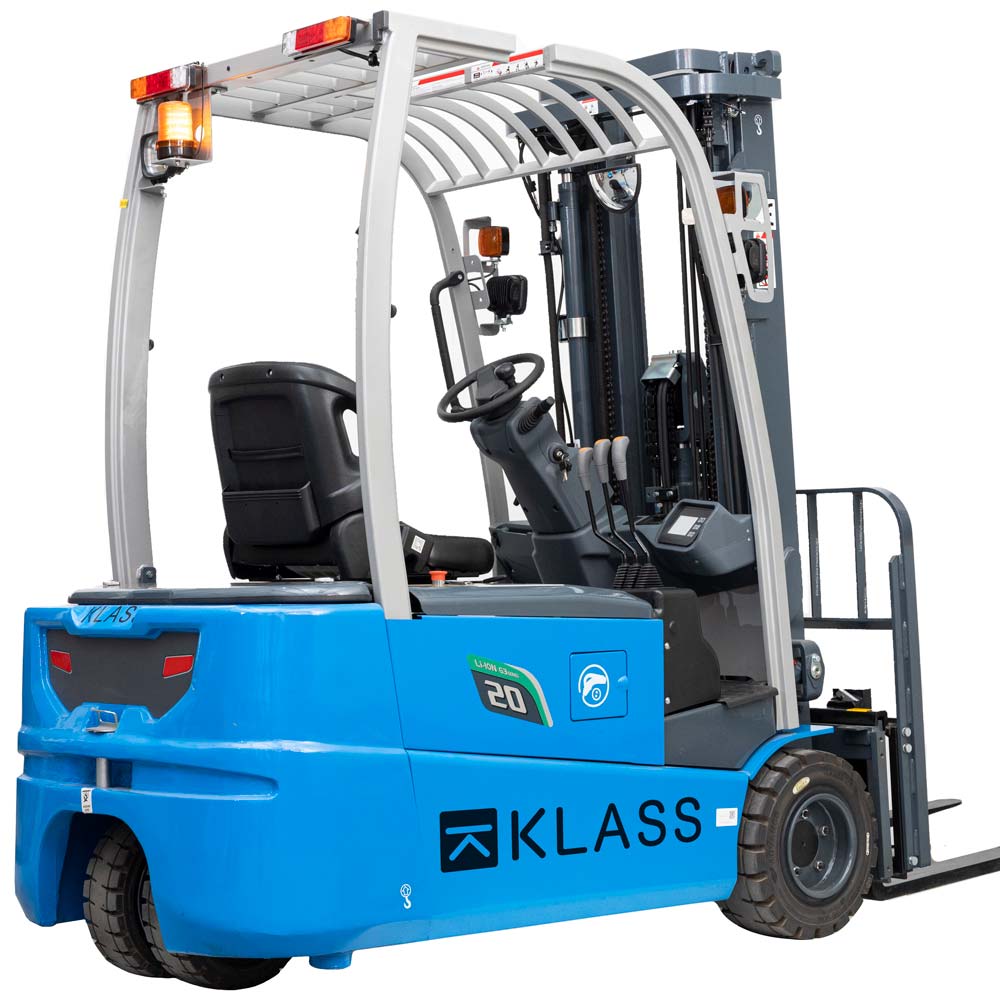 CPD20SQ-GE2Li, Chariot élévateur électrique 2.000 kg, 6 ans de garantie pour la batterie Li-Ion 80V/202Ah, triplex, Petit rayon de braquage