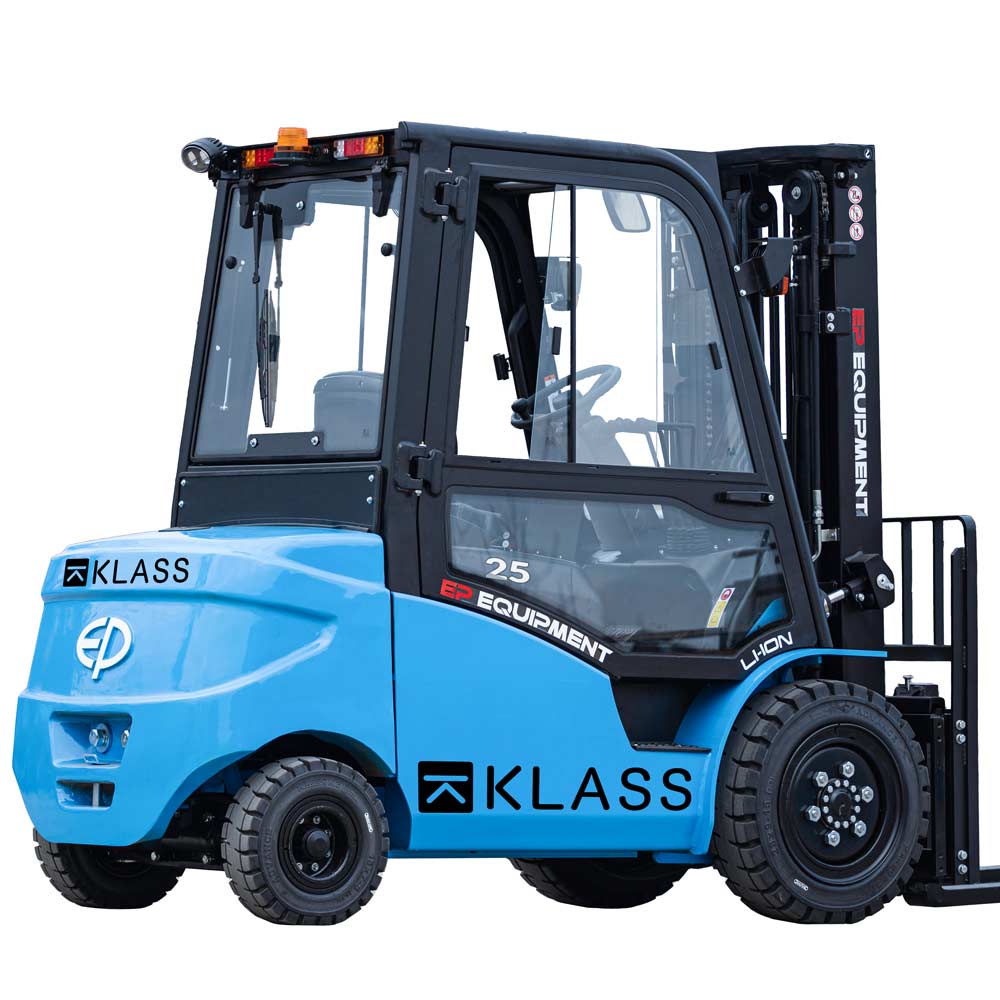EFL253, Chariot élévateur électrique 2.500 kg, mât triplex, cabine fermée et chauffée
