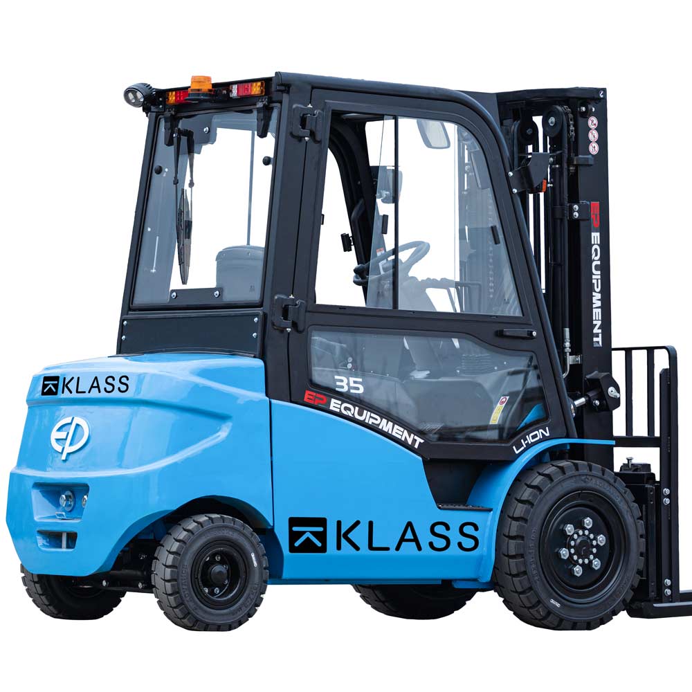 EFL353, Chariot élévateur électrique 3.500 kg, mât triplex, cabine fermée et chauffée